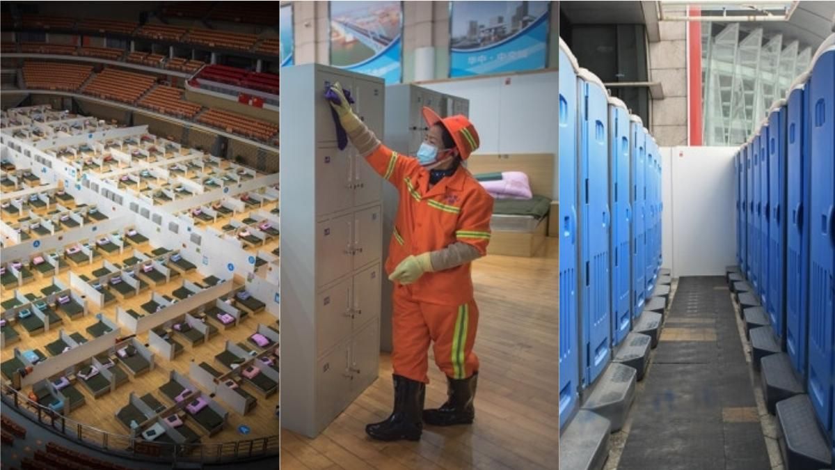 Як виглядає лікарня на стадіоні для хворих коронавірусом в Ухані: фото Як виглядає лікарня на стадіоні для хворих коронавірусом в Ухані: фото