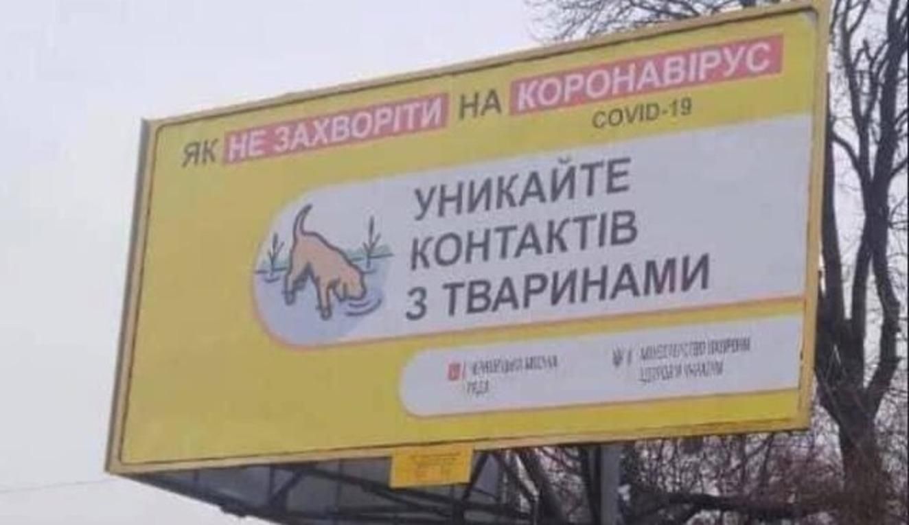 "Избегайте контактов с животными": объяснение Минздрава насчет билбордов, что возмутили соцсеть