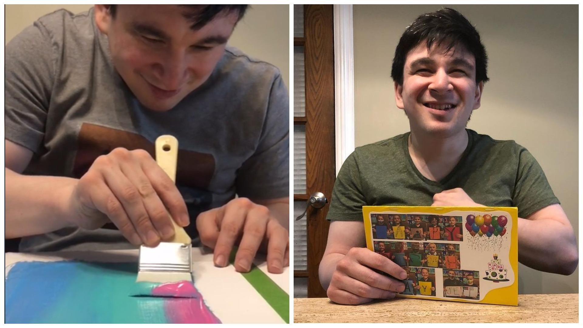 Тиктокер с ДЦП продает свои картины и помогает детям с инвалидностью Тиктокер с ДЦП продает свои картины и помогает детям с инвалидностью